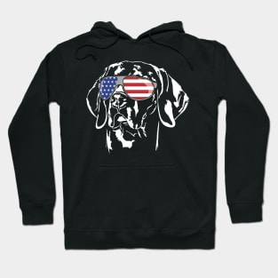 Proud Weimaraner American Flag sunglasses Hoodie